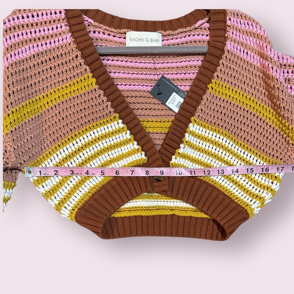 Sachin + Babi | Multicolor Knit Cropped Penny Cardigan - Picture 13 of 14